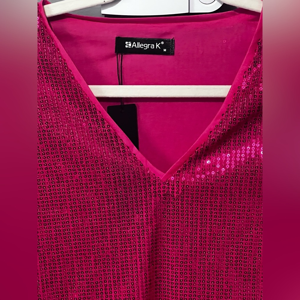 Allegra K NWT pink long sleeve top. - Picture 3 of 4